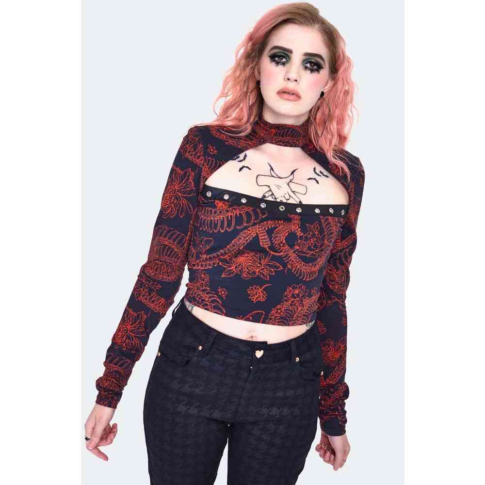 Jawbreaker - 90s Snake Skeleton Longsleeve top - Multicolours